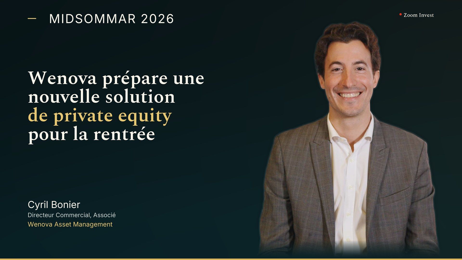 Wenova prépare une nouvelle solution de private equity pour la rentrée